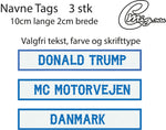3 stk custom broderet navne tags til tøj vest i stof 10cm brede