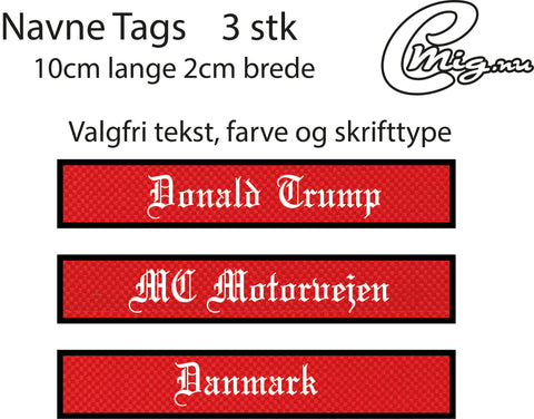 Kunstlæder 3 stk custom broderet navne tags til tøj vest i stof 10cm brede